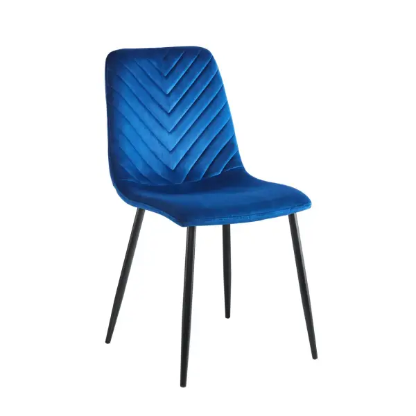 Krzesło tapicerowane niebieski nogi czarny K5-FX
